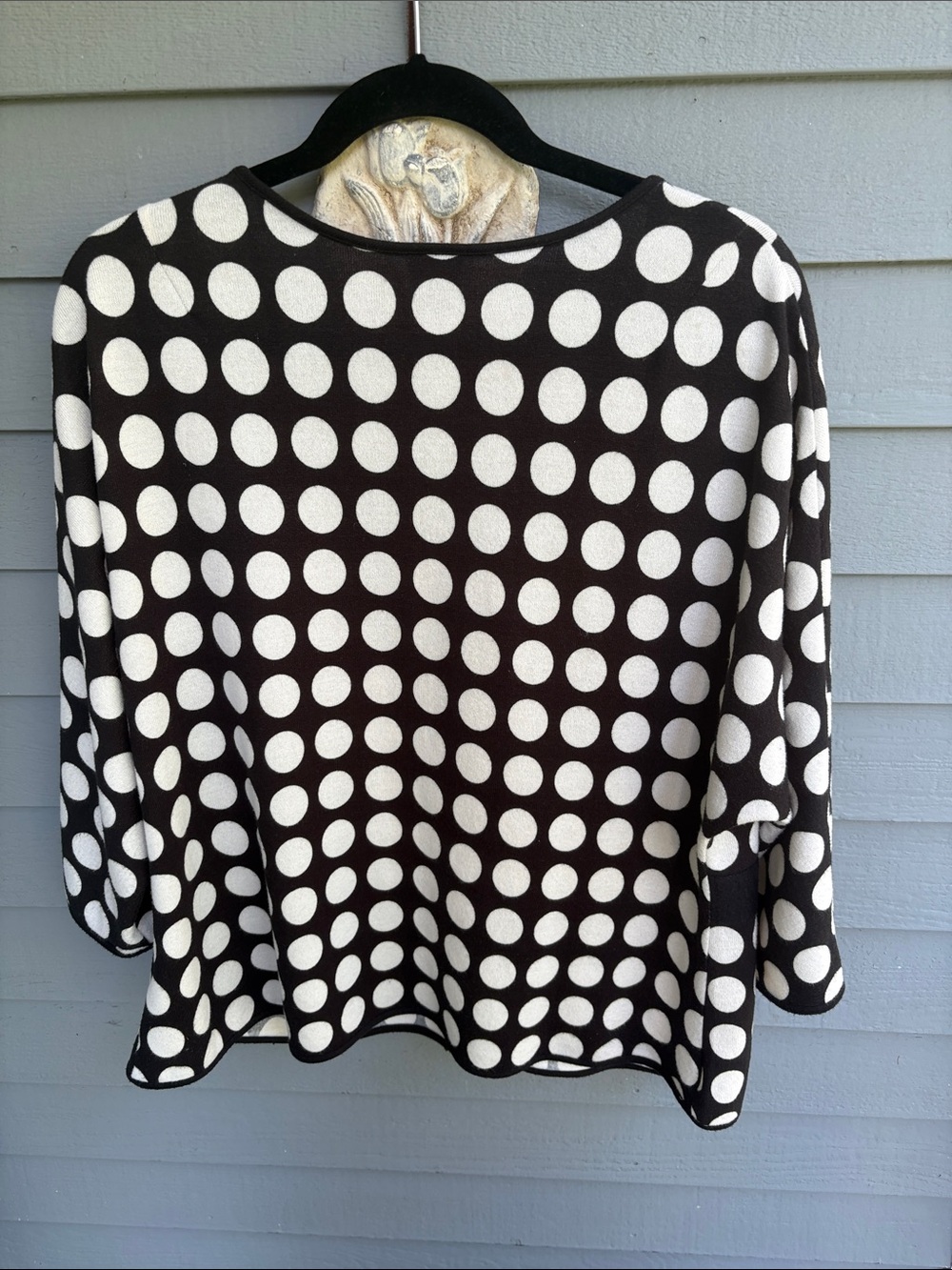 Sara Campbell Black & Cream Polka Dot Single-Button Blazer - Picture 2 of 7